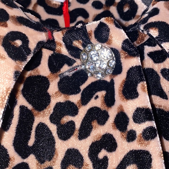 Touch Of Cyn By Cyndi Lauper Velvet Leopard Swing Coat - Picture 6 of 9